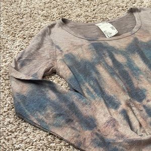 Tie-Dye Long Sleeve Tassel Top